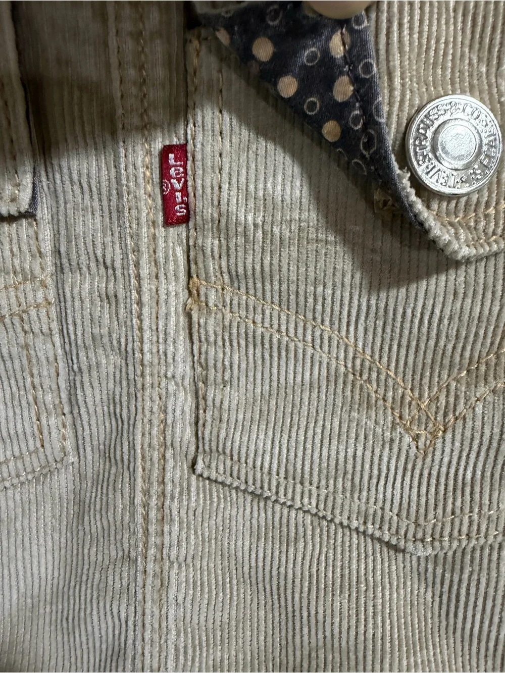 90's Y2K Levi's Jeans Beige Corduroy Tote Purse Bag Red Tag VTG